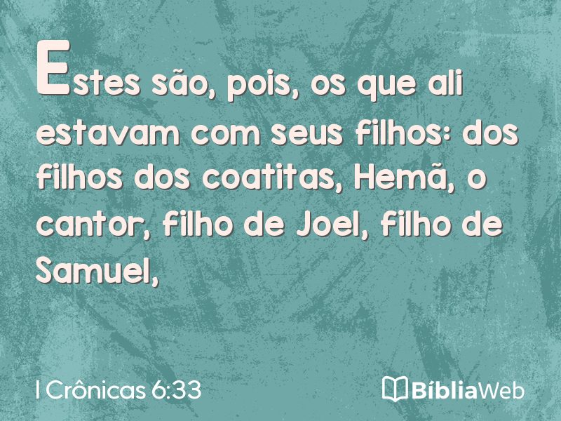 I Crônicas 6:33 em imagem para compartilhar