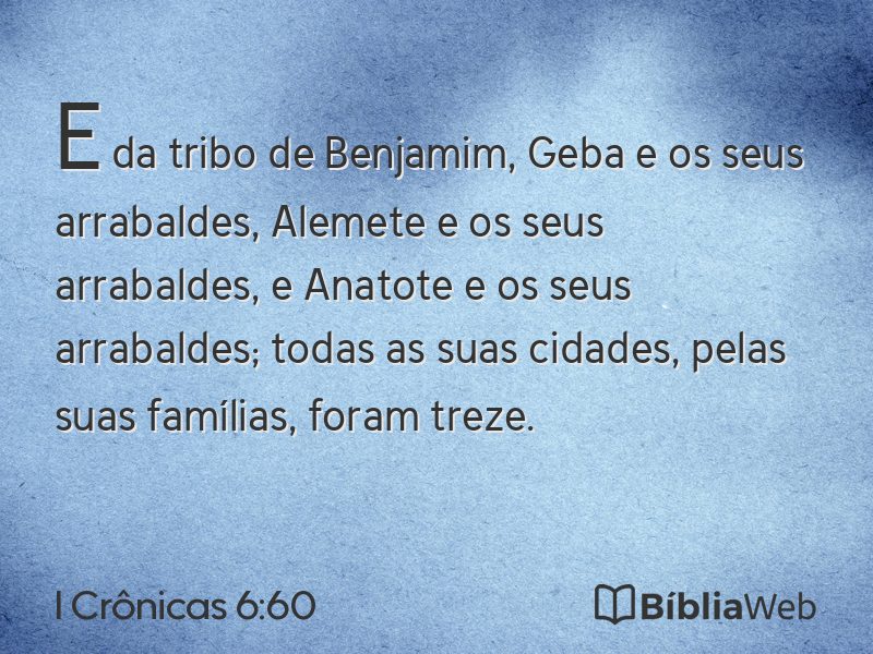 I Crônicas 6:60 em imagem para compartilhar