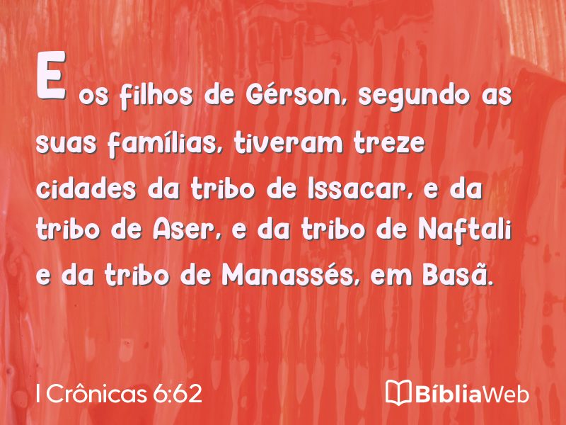 I Crônicas 6:62 em imagem para compartilhar