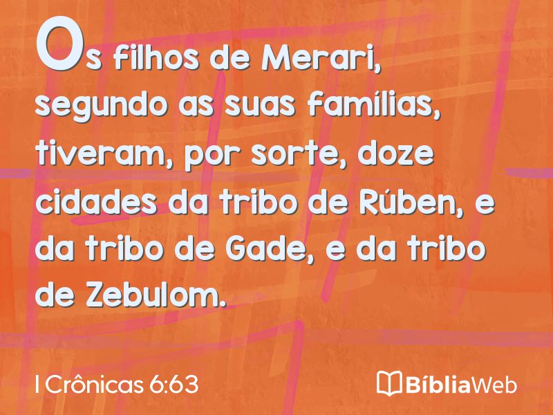 I Crônicas 6:63 em imagem para compartilhar