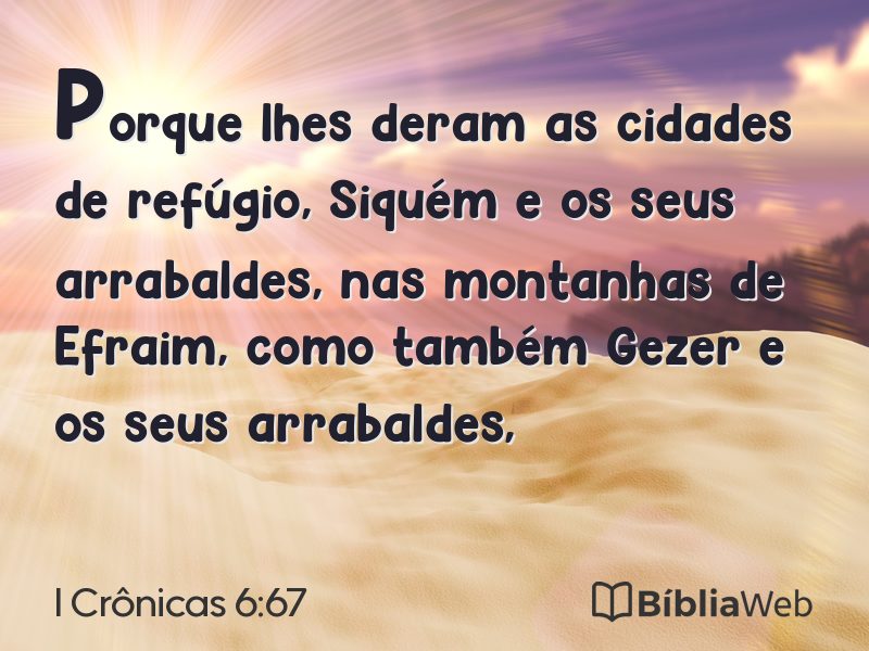 I Crônicas 6:67 em imagem para compartilhar