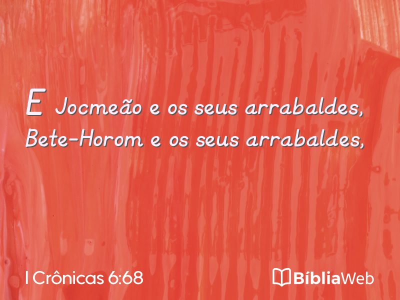 I Crônicas 6:68 em imagem para compartilhar