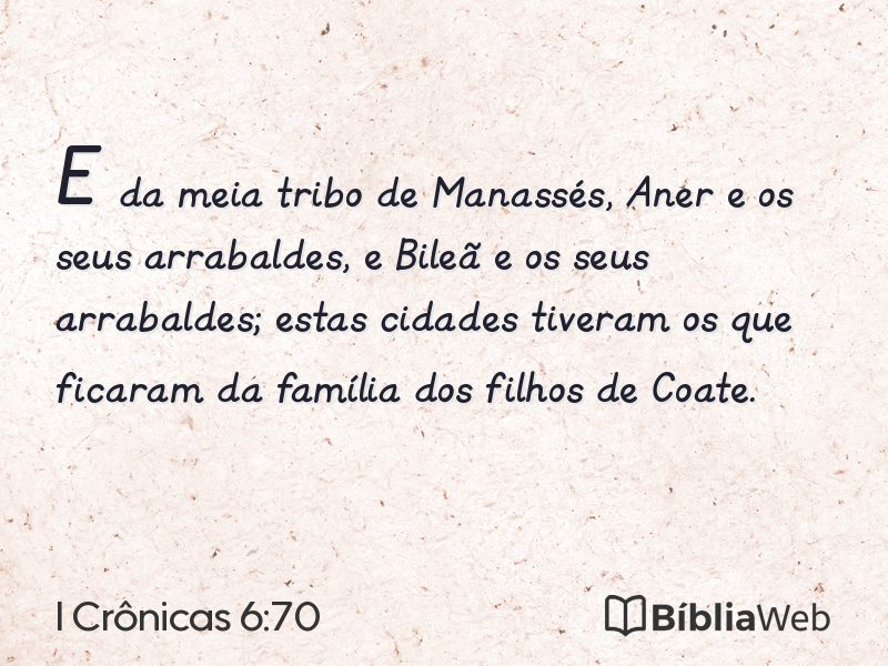 I Crônicas 6:70 em imagem para compartilhar