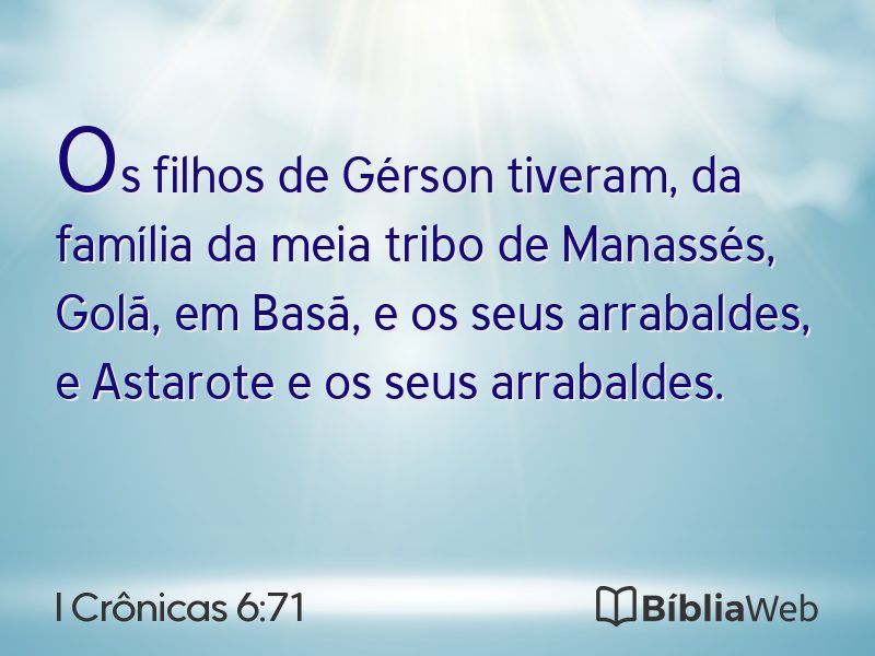 I Crônicas 6:71 em imagem para compartilhar