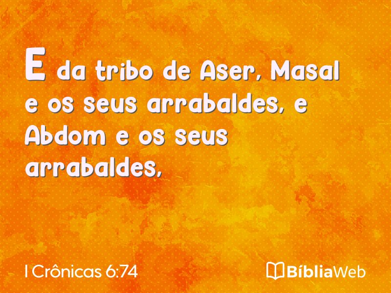 I Crônicas 6:74 em imagem para compartilhar