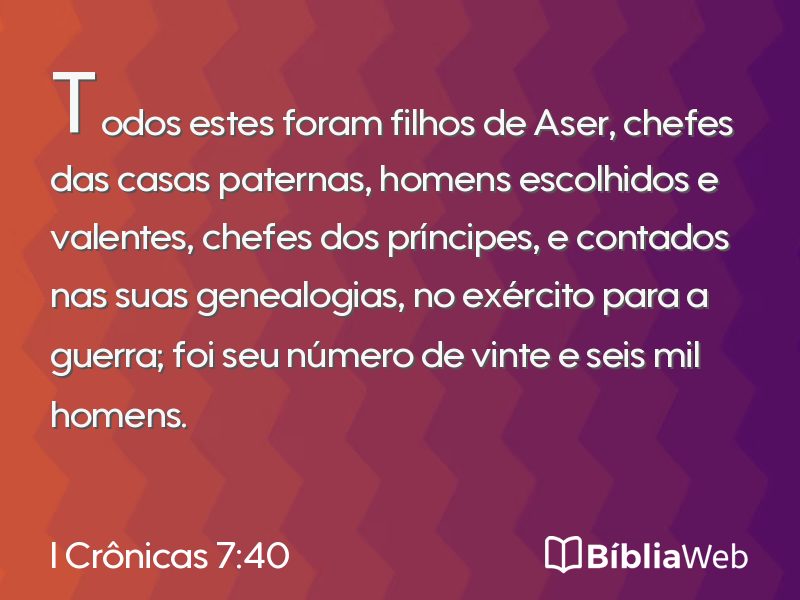 I Crônicas 7:40 em imagem para compartilhar