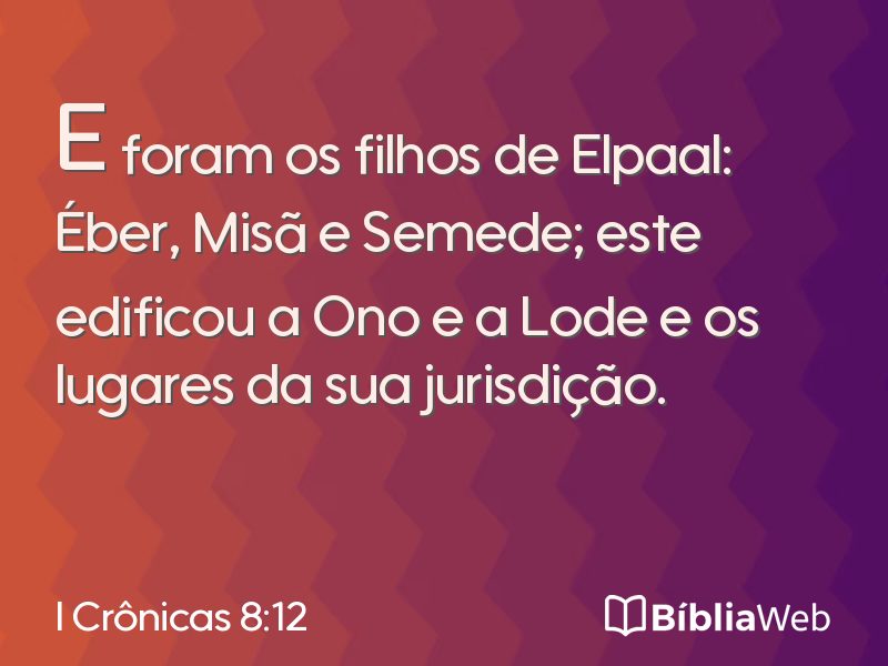 I Crônicas 8:12 em imagem para compartilhar