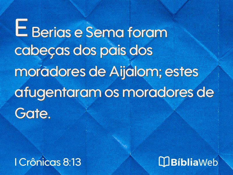 I Crônicas 8:13 em imagem para compartilhar