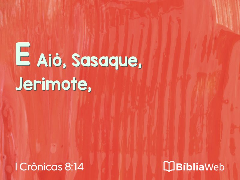 I Crônicas 8:14 em imagem para compartilhar