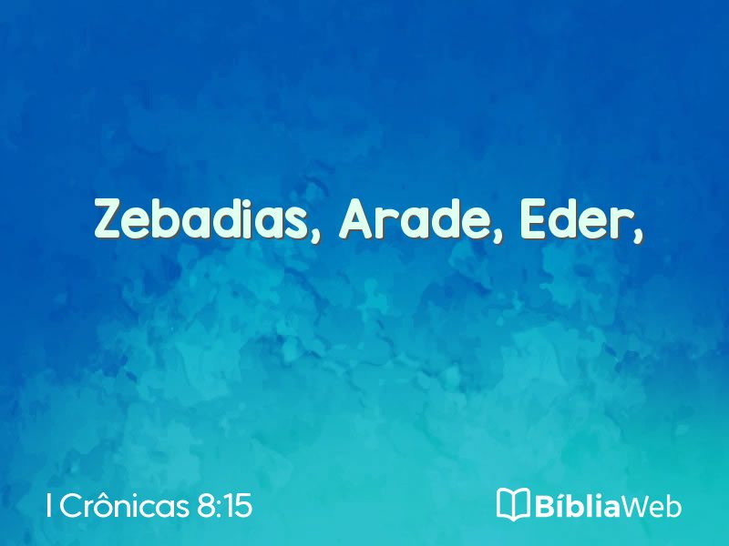 I Crônicas 8:15 em imagem para compartilhar