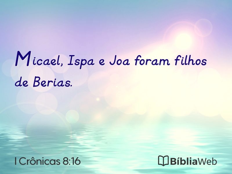 I Crônicas 8:16 em imagem para compartilhar