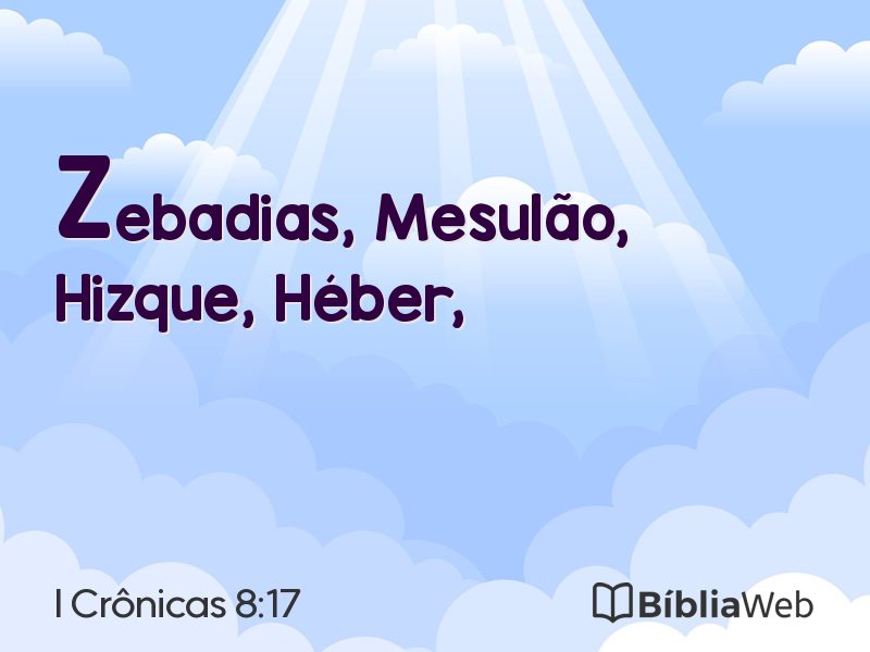 I Crônicas 8:17 em imagem para compartilhar