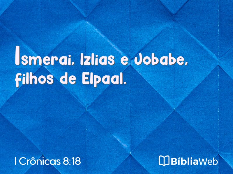 I Crônicas 8:18 em imagem para compartilhar