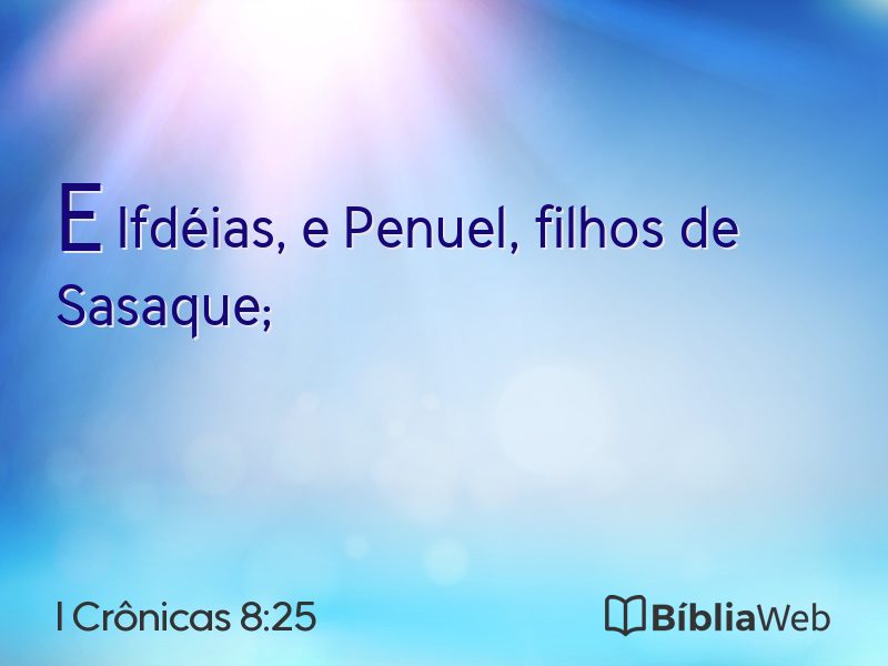 I Crônicas 8:25 em imagem para compartilhar
