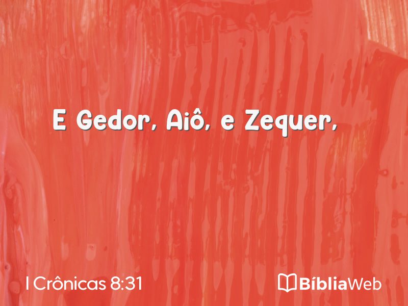 I Crônicas 8:31 em imagem para compartilhar