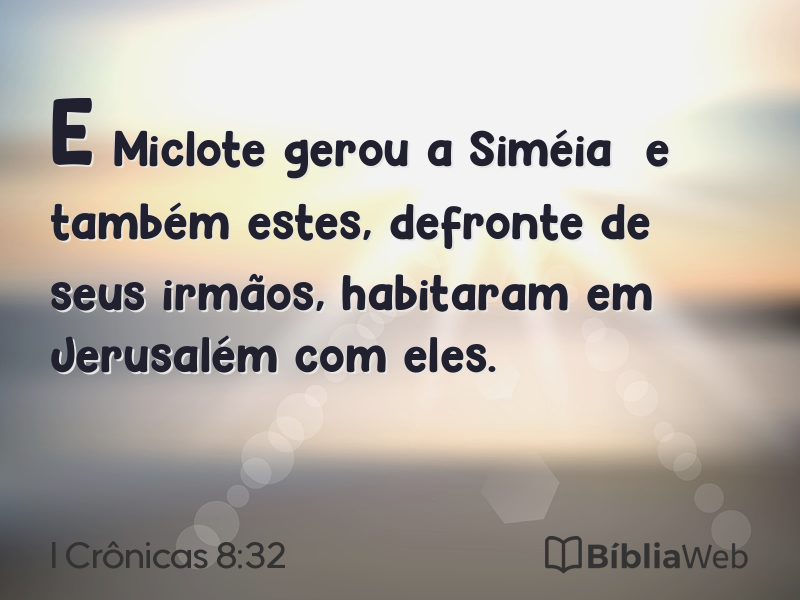 I Crônicas 8:32 em imagem para compartilhar