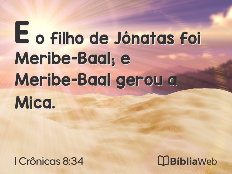 I Crônicas 8:34 em imagem para compartilhar