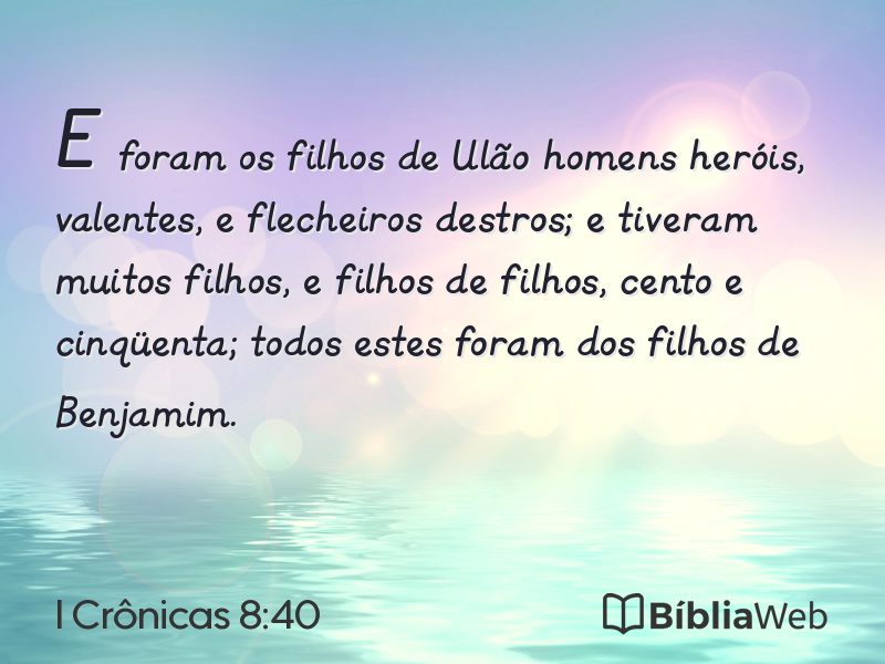 I Crônicas 8:40 em imagem para compartilhar