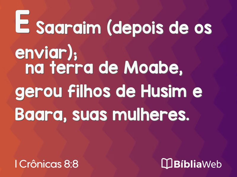 I Crônicas 8:8 em imagem para compartilhar