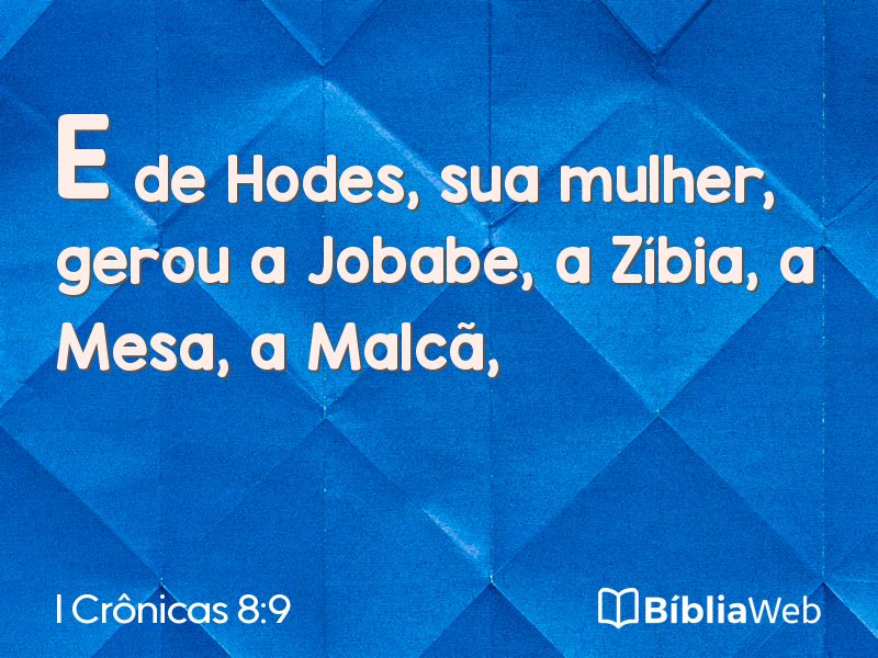 I Crônicas 8:9 em imagem para compartilhar
