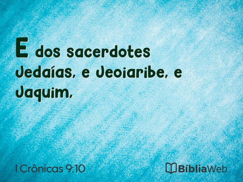 I Crônicas 9:10 em imagem para compartilhar