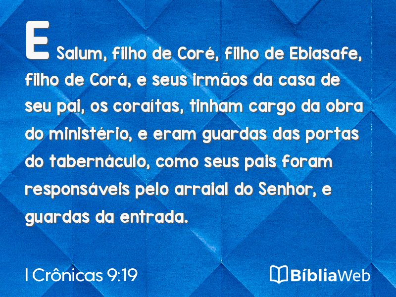 I Crônicas 9:19 em imagem para compartilhar