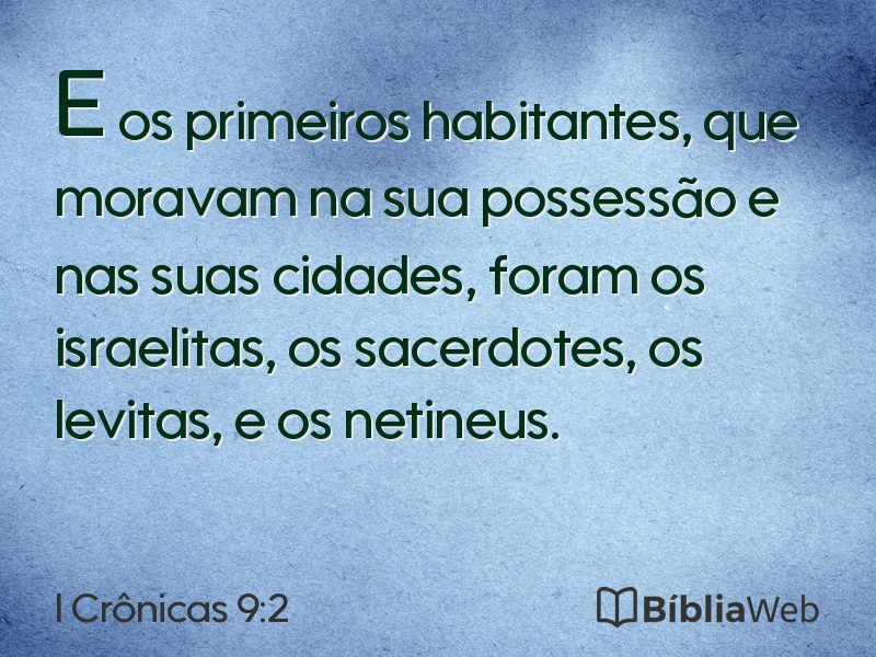 I Crônicas 9:2 em imagem para compartilhar