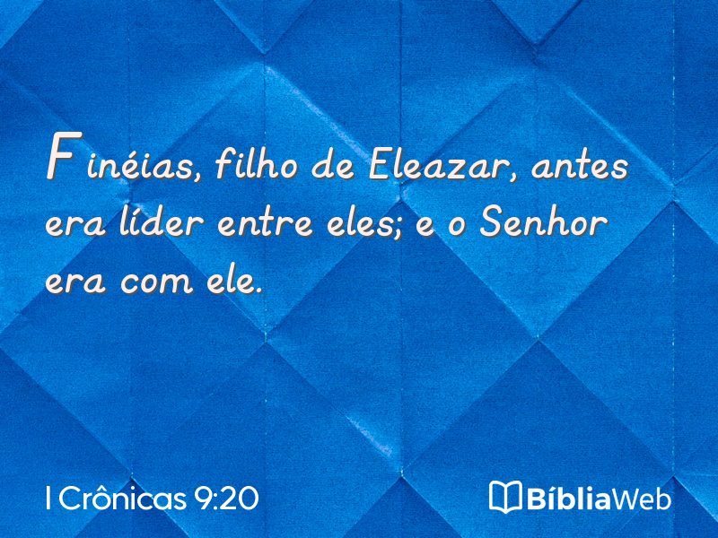 I Crônicas 9:20 em imagem para compartilhar