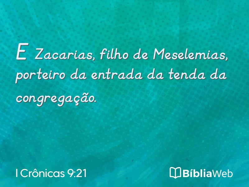 I Crônicas 9:21 em imagem para compartilhar