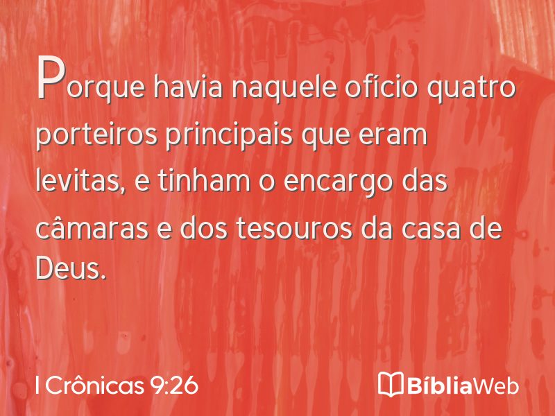 I Crônicas 9:26 em imagem para compartilhar
