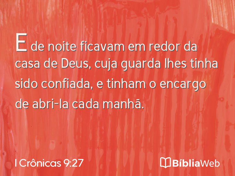 I Crônicas 9:27 em imagem para compartilhar