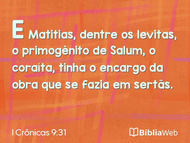 I Crônicas 9:31 em imagem para compartilhar
