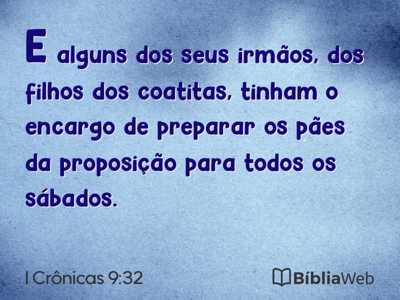I Crônicas 9:32 em imagem para compartilhar
