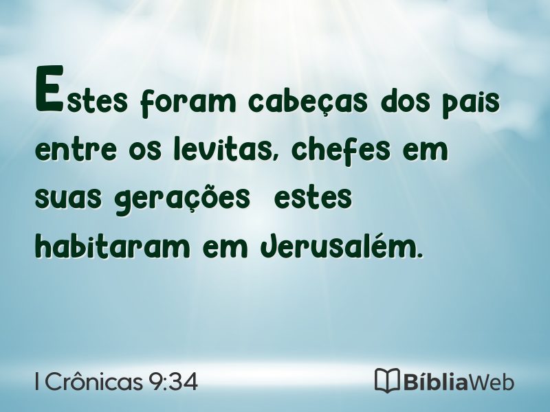 I Crônicas 9:34 em imagem para compartilhar