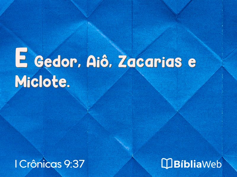 I Crônicas 9:37 em imagem para compartilhar