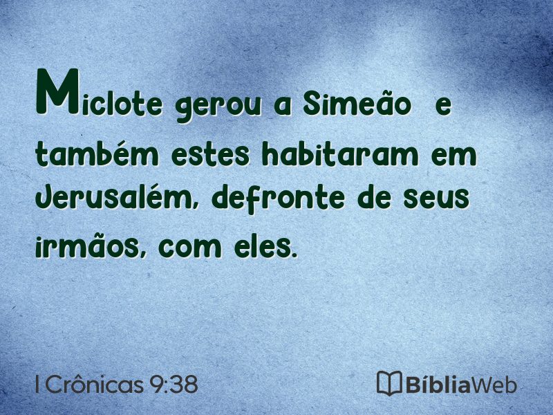 I Crônicas 9:38 em imagem para compartilhar