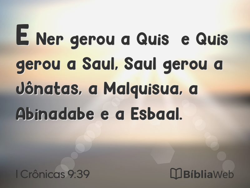 I Crônicas 9:39 em imagem para compartilhar