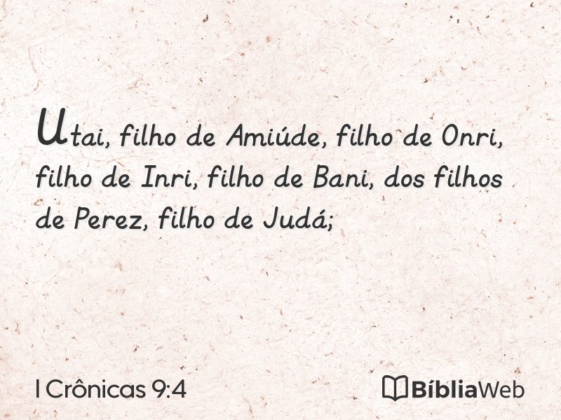 I Crônicas 9:4 em imagem para compartilhar
