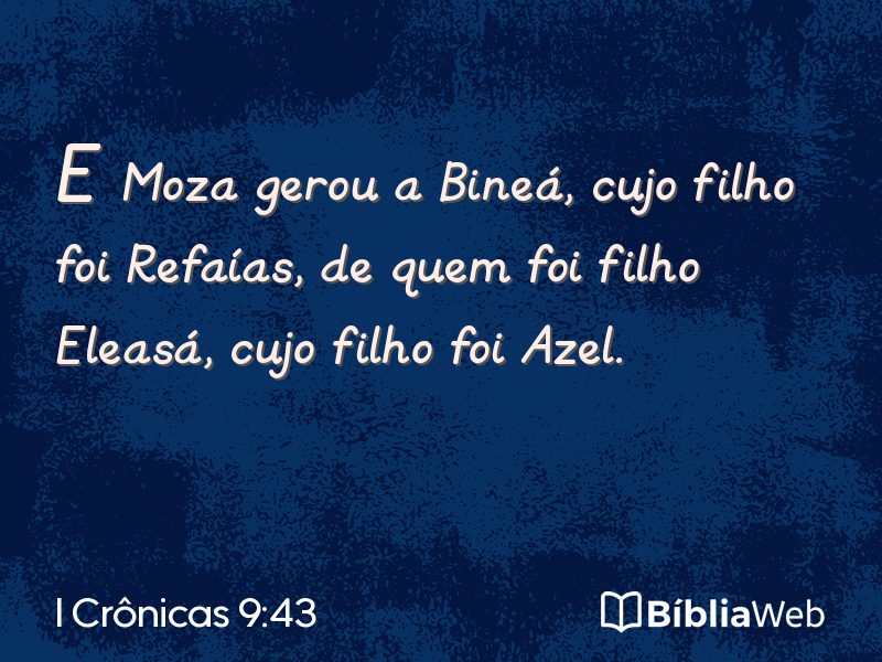 I Crônicas 9:43 em imagem para compartilhar