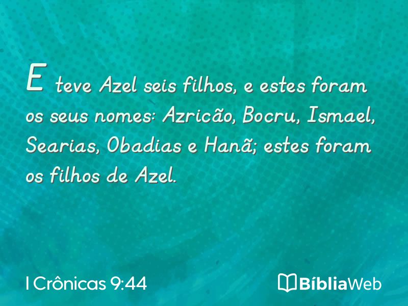 I Crônicas 9:44 em imagem para compartilhar