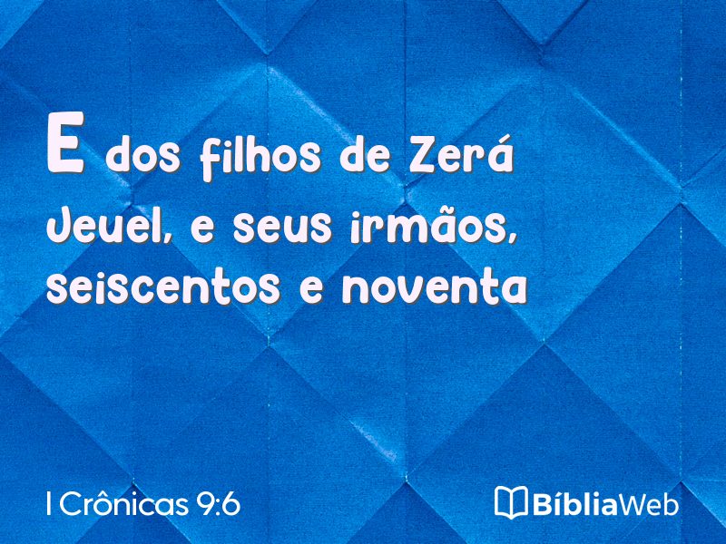 I Crônicas 9:6 em imagem para compartilhar