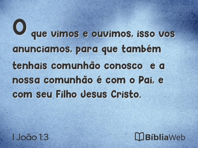 I João 1:3 em imagem para compartilhar