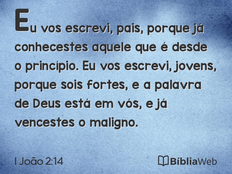 I João 2:14 em imagem para compartilhar