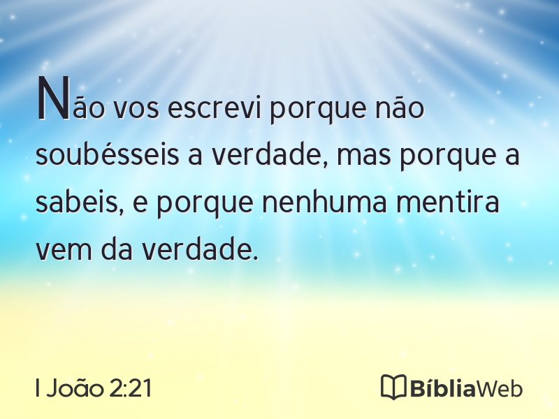 I João 2:21 em imagem para compartilhar