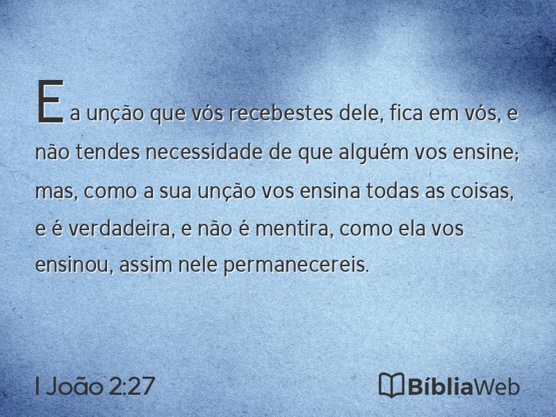 I João 2:27 em imagem para compartilhar