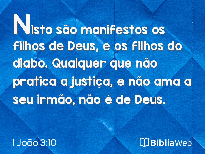 I João 3:10 em imagem para compartilhar