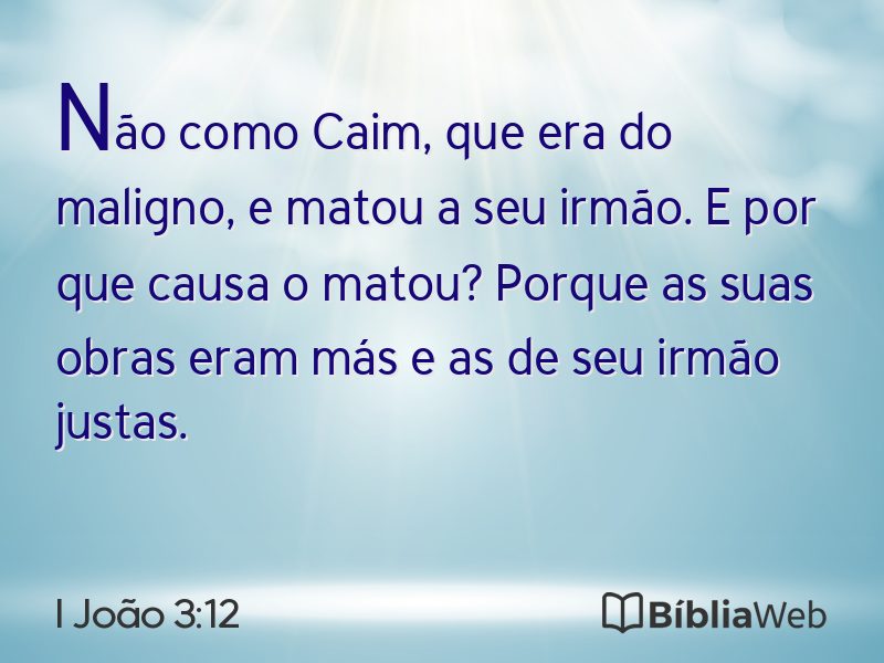 I João 3:12 em imagem para compartilhar