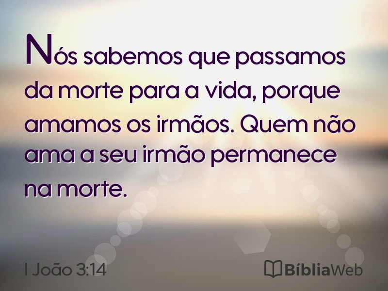 I João 3:14 em imagem para compartilhar