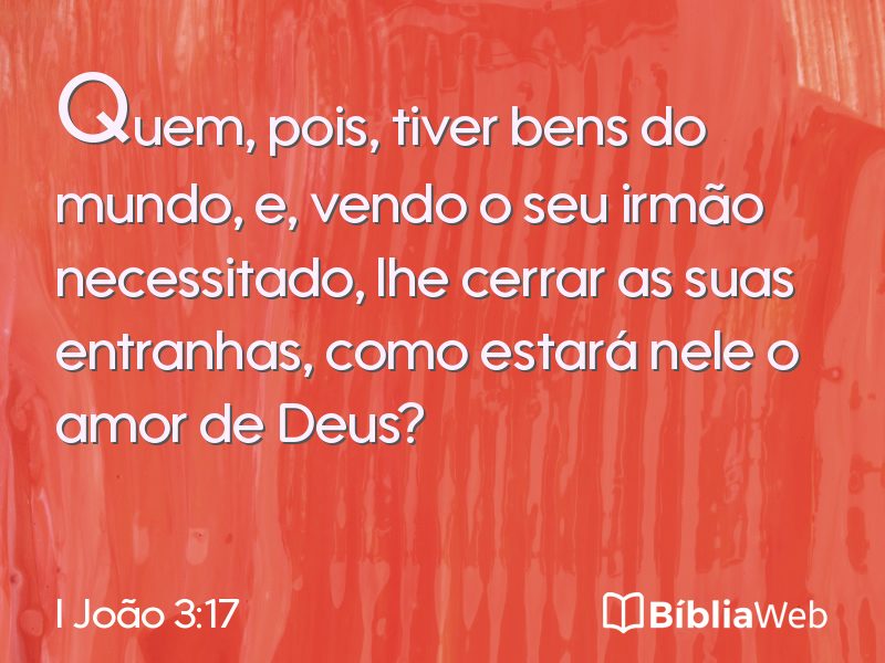 I João 3:17 em imagem para compartilhar