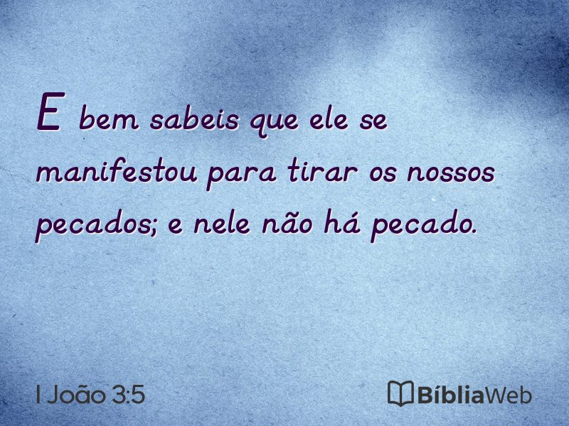 I João 3:5 em imagem para compartilhar